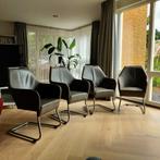 Vier comfortabele eetkamerstoelen van Label, Huis en Inrichting, Stoelen, Ophalen, Gebruikt, Overige kleuren, Leer