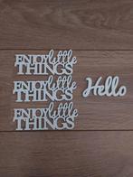 Riviera Maison sign decoratie hout enjoy little things hello, Ophalen of Verzenden, Zo goed als nieuw