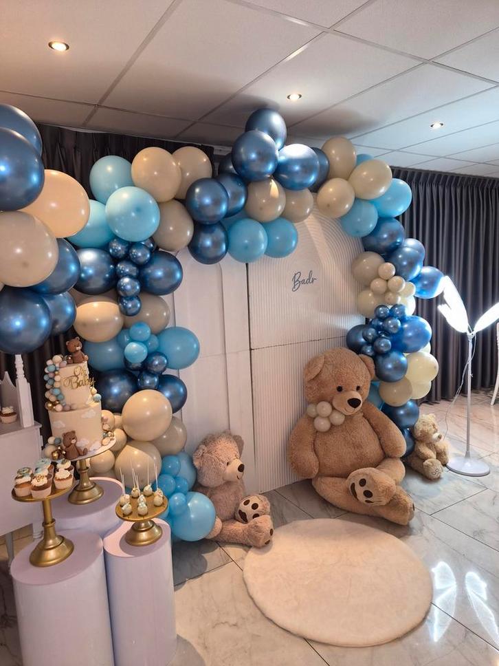 Babyshower Decoratie Set met Kar en Zuilen, Hobby en Vrije tijd, Feestartikelen | Verhuur, Nieuw, Geboorte of Huwelijk, Ophalen of Verzenden