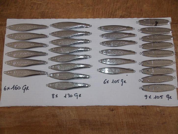 Set pilkers vercroomd, Watersport en Boten, Hengelsport | Zeevissen, Nieuw, Complete set, Ophalen of Verzenden