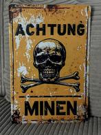 Achtung Minen! metalen bord (Old Look), Overige typen, Ophalen of Verzenden, Duitsland, Pand50