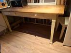 Brocante Eiken Keukentafel / Bureau met laden, Huis en Inrichting, Tafels | Eettafels, Ophalen, Gebruikt, 100 tot 150 cm, Eikenhout