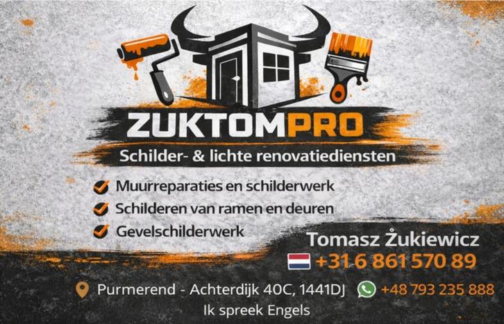 Schilder, Diensten en Vakmensen, Schilders en Behangers, Binnenschilderwerk, Buitenschilderwerk, Garantie, Kleuradvies