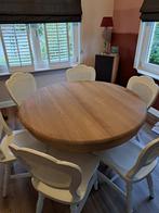 Brocante eetkamerstoelen zes stuks, Huis en Inrichting, Ophalen, Gebruikt, Wit, Vijf, Zes of meer stoelen