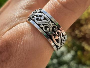 Vanoli 925 zilver unisex duim draai spin ring maat 21 beschikbaar voor biedingen