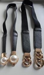 Set van 2 elastische taille-riemen – Parel & Goudschakel d, Ophalen of Verzenden, Nieuw, Zwart