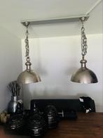 Twee industrie gietijzeren lampen, Huis en Inrichting, Lampen | Hanglampen, Ophalen, Zo goed als nieuw, Metaal, 50 tot 75 cm