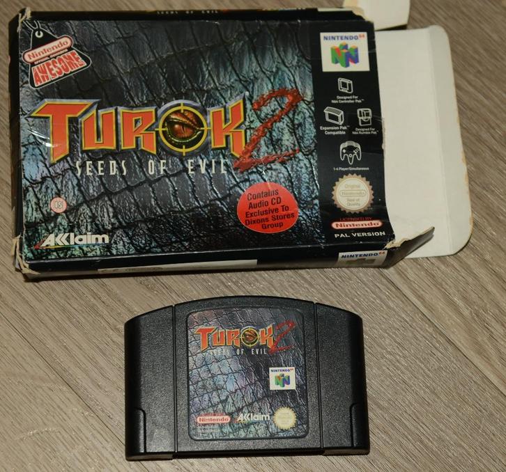 Turok 2 seeds of evil voor nintendo 64, Spelcomputers en Games, Games | Nintendo 64, Gebruikt, Shooter, 1 speler, Ophalen of Verzenden