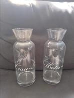 Te koop: 2 glazen waterflessen, Verzamelen, Glas en Borrelglaasjes, Ophalen of Verzenden, Zo goed als nieuw, Overige typen