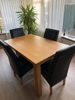 Eettafel plus vier stoelen, Huis en Inrichting, Tafels | Eettafels, Ophalen, Gebruikt, 100 tot 150 cm, 50 tot 100 cm