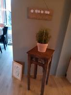 Antiek shabby chic bijzettafel side table 72 cm hoog x 32 cm, 50 tot 100 cm, Verzenden, Zo goed als nieuw, 25 tot 50 cm