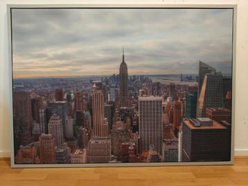 Schilderij New York met zilverkleurige lijst en een tof idee beschikbaar voor biedingen