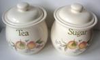 Peaches & Cream Cloverleaf potten Tea en Sugar, in goede sta, Overige typen, Ophalen of Verzenden, Zo goed als nieuw, Overige stijlen