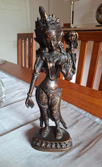 Bronzen Vajrayana-boeddhabeeld van de Groene Tara beschikbaar voor biedingen