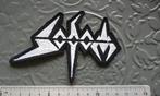 Sodom mooie shaped logo patch s219 metal, Verzenden, Nieuw, Kleding