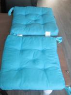 4 stoelkussentjes, Ophalen, Zo goed als nieuw, Blauw, Vierkant