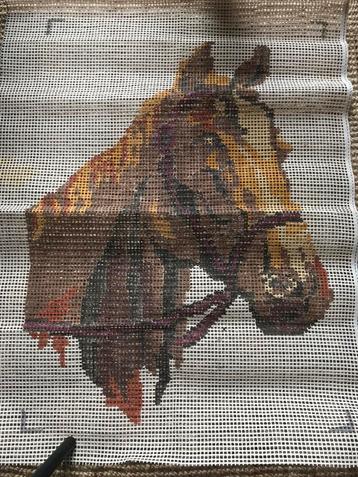 Smyrna / Soedan voorbedrukt stramien wandkleed paard beschikbaar voor biedingen