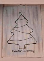 Wandbord met kerstboom met lichtjes. Winter is coming, Diversen, Kerst, Ophalen of Verzenden, Zo goed als nieuw