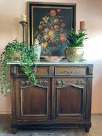 Vintage houten commode met wit marmeren blad, Ophalen, Gebruikt