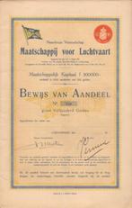 Maatschappij voor Luchtvaart - aandeel 1911, Verzamelen, Ophalen of Verzenden, Zo goed als nieuw, Kaart, Foto of Prent
