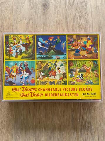 Vintage Walt Disney Bilderbaukasten Blokken Puzzel beschikbaar voor biedingen