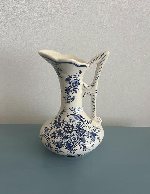 Prachtig uniek vintage vaasje in Delftsblauwe stijl, Antiek en Kunst, Antiek | Vazen, Ophalen of Verzenden