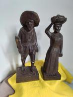 11879) 2 mooie Afrikaanse beelden   hoog 30cm, Antiek en Kunst, Ophalen of Verzenden