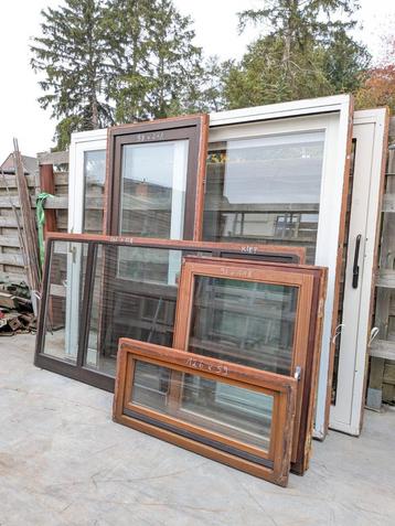 4 KOZIJNEN en DEUR Hardhout !!!  beschikbaar voor biedingen