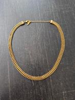 Vergulde elegante ketting met dubbele kettingen choker, Sieraden, Tassen en Uiterlijk, Kettingen, Ophalen of Verzenden, Zo goed als nieuw