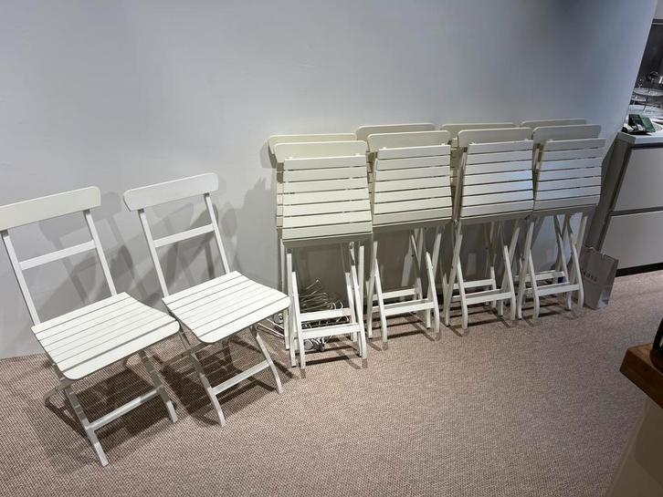 6 bistro tuinstoelen Ikea met ophangbeugels, Tuin en Terras, Tuinstoelen, Gebruikt, Metaal, Inklapbaar, Ophalen