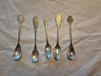 5 verzilverde herinnering theelepeltjes, Antiek en Kunst, Antiek | Bestek, Ophalen of Verzenden