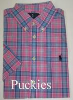 Roze/blauw/wit geruit Ralph Lauren overhemd s/s mt 152/158 *, Overhemd of Blouse, Nieuw, Ophalen of Verzenden, Jongen