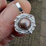 Mooie nieuwe zilveren unieke hanger, bruine cultive parel, Overige voorstellingen, Bruin, Nieuw, Ophalen of Verzenden