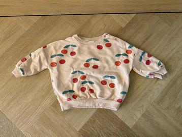 Beige sweater / trui met kersen print, Next, maat 68 / 74 beschikbaar voor biedingen