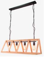 Hanglamp industrieel hout nieuw! Eettafellamp groot, Ophalen, Nieuw, Hout, Minder dan 50 cm