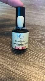 Pink gellac rubberbase cover fluffy yellow, Ophalen of Verzenden, Zo goed als nieuw, Overige kleuren, Handen en Nagels