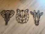 Metalen Wanddecoratie Dieren - Set van 3, Ophalen of Verzenden, Zo goed als nieuw