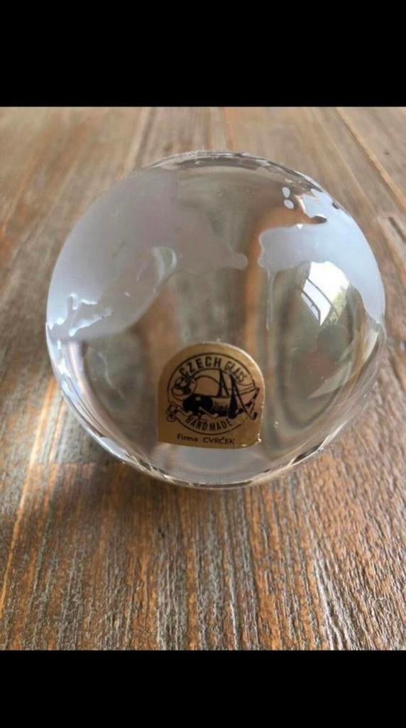 Presse Paper Wereldbol  Globe CZECH GLASS CVRČEK, Ophalen