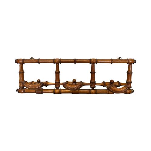 Antiek Frans faux bamboe wandkapstok, van rond 1900, Antiek en Kunst, Antiek | Woonaccessoires, Ophalen of Verzenden