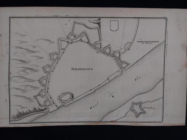 30 / Nijmegen - Niemmegen Gravure uit 1659 van C. Merian, Antiek en Kunst, Kunst | Etsen en Gravures, Ophalen of Verzenden