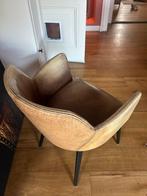 Vintage Lederen Stoelen  - Bruin 6 stuks, Ophalen, Gebruikt, Bruin, Leer