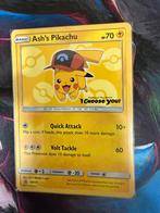 Pokemon Kaart - Ash's Pikachu SM111, Ophalen of Verzenden, Zo goed als nieuw, Losse kaart