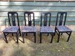 4 eetkamerstoelen zwart, Ophalen, Gebruikt, Zwart, Vier