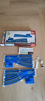 LEGO 755 treinwissels blauw (link en rechts), Ophalen of Verzenden, Gebruikt, Complete set, Lego