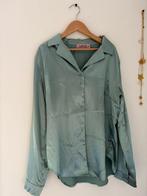 Blouse zijde saliegroen silk sage green mt S, Ophalen of Verzenden, Zo goed als nieuw, Groen