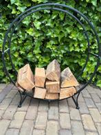 Haardhoutrek zwart staal, Tuin en Terras, Haardhout, Minder dan 3 m³, Ophalen, Overige houtsoorten, Blokken