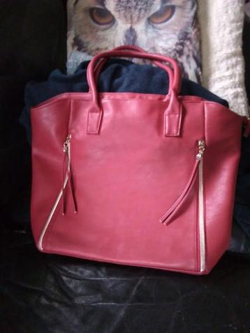 LDADPR shopper tas van rood PU-leer (GRATIS Dove bodylotion) beschikbaar voor biedingen