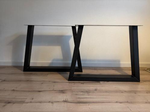Stalen tafelpoten voor eetkamertafel, Huis en Inrichting, Tafelonderdelen, Zo goed als nieuw, Tafelblad, 50 tot 100 cm, 50 tot 100 cm