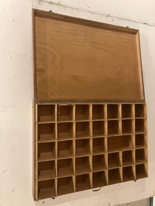 Gereedschapsdoos hout  opbergbak schoeven boren, Doe-het-zelf en Verbouw, IJzerwaren en Bevestigingsmiddelen, Pluggen, Ophalen of Verzenden