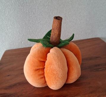 nieuw- decoratie velours pompoen ( oranje) beschikbaar voor biedingen